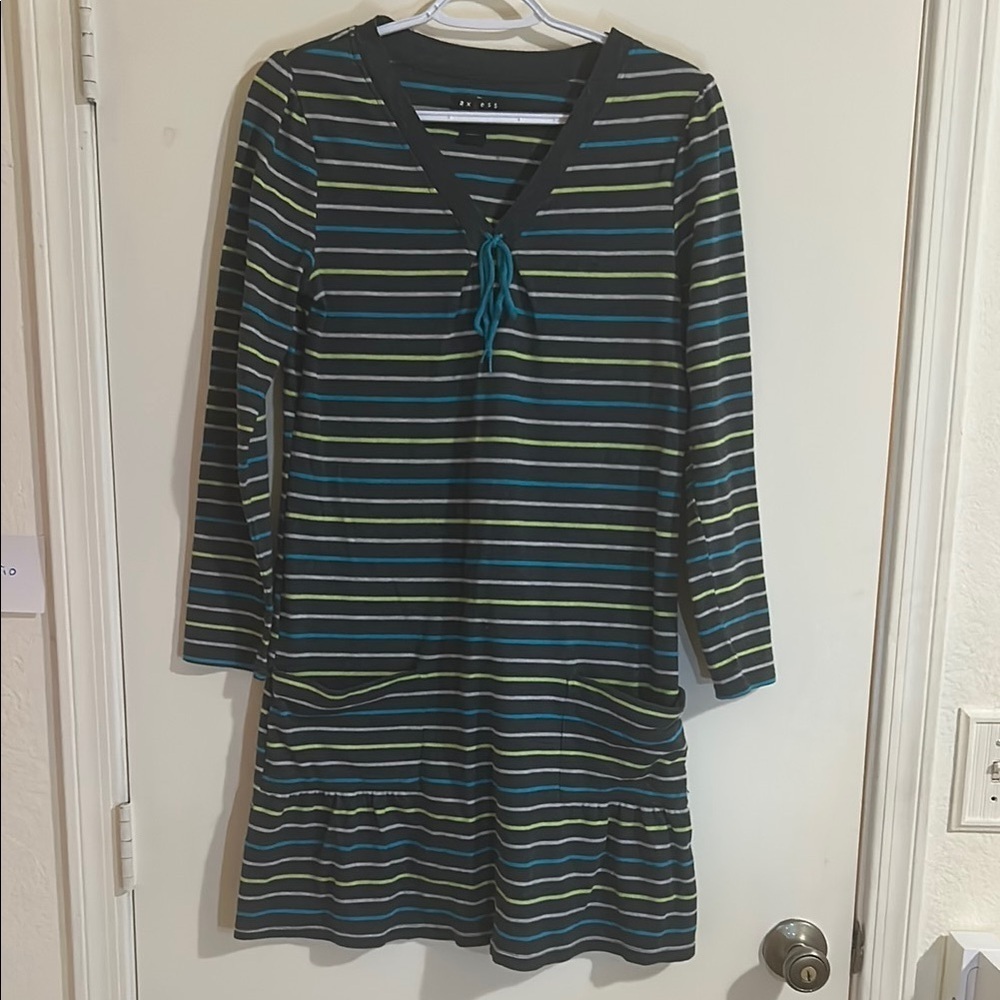 Striped Dress - Blue and Green